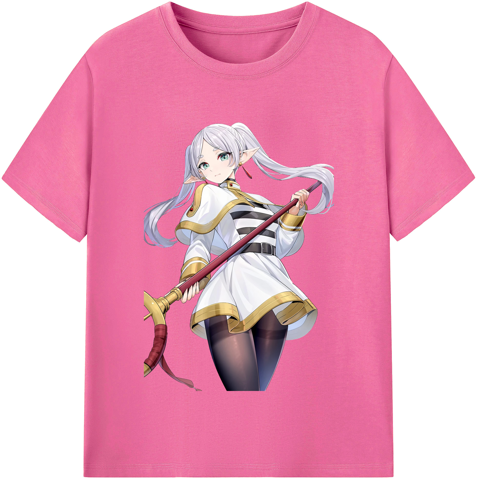 （画像用） 葬送のフリーレン Frieren レディースカジュアルプリントTシャツ（綿100％）
